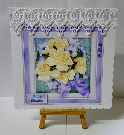 Rose Bouquet Decoupage Card Front by Jackie Odonnell