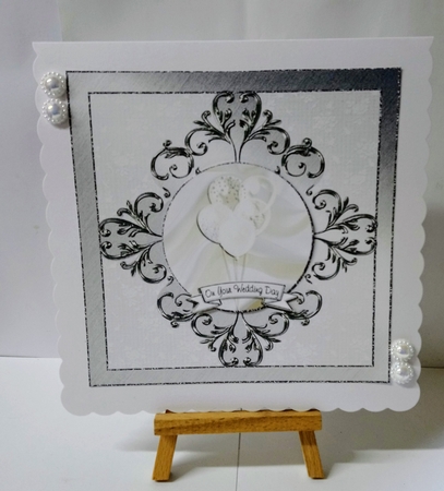 Wedding & Anniversary Balloons Card Front - Silver by Jackie Odonnell