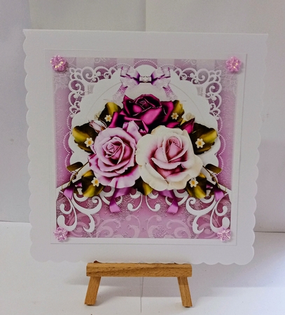 Lilac White Bouquet Vintage Card Mini Kit by Jackie Odonnell