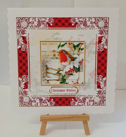 Christmas Vintage Robins Lace Filigree Topper 3 by Jackie Odonnell