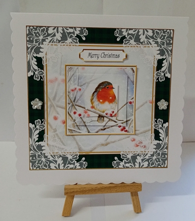 Christmas Vintage Robins Lace Filigree Topper 5 by Jackie Odonnell