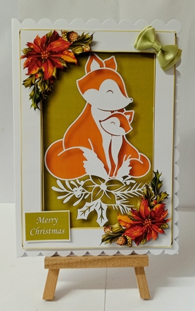 Christmas Faux Paper Cut - Mummy & Baby Fox by Jackie Odonnell