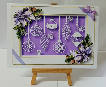 Christmas Faux Paper Cut - Baubles A5 by Jackie Odonnell