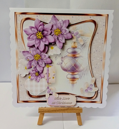 Poinsettias and Baubles - Decoupage Card Mini Kit by Jackie Odonnell