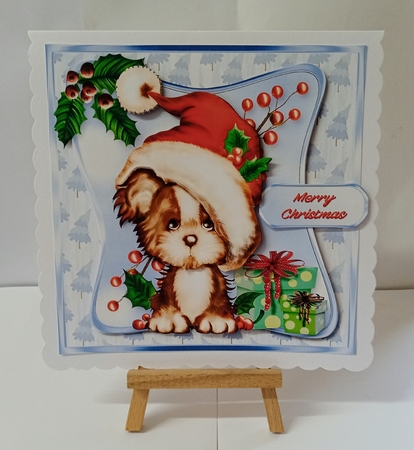 Puppy Claus - Decoupage Card Mini Kit by Jackie Odonnell