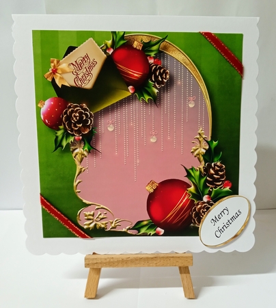 Golden Christmas Arch - Tag & Baubles 8x8 by Jackie Odonnell