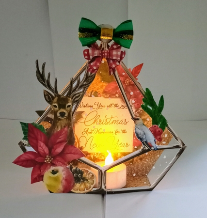 Merry & Bright 1 3d Terrarium Cards & Envelopes Kit by Jackie Odonnell