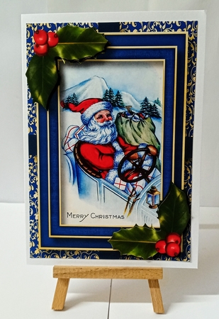 Vintage Christmas In Blue 1 A5 by Jackie Odonnell