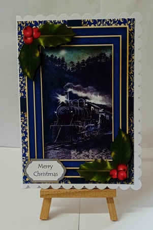 Vintage Christmas In Blue 4 A5 by Jackie Odonnell