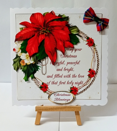 8x8 Christmas verse with beautiful poinsettia mini kit by Jackie Odonnell