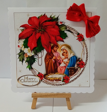 8x8 Christmas nativity with beautiful poinsettia mini kit by Jackie Odonnell