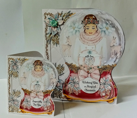 Watercolour Shaped Christmas Snowglobe Mini Page Kit by Jackie Odonnell