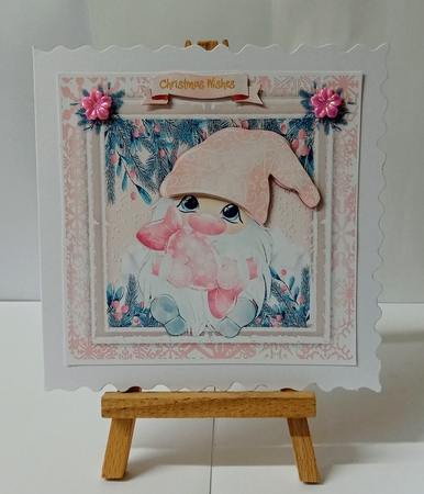 Cute Pink Christmas Gnome  by Jackie Odonnell
