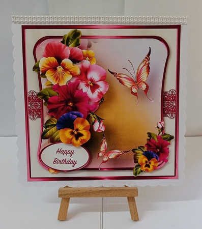 Pansy Fantasy - Decoupage Card Mini Kit by Jackie Odonnell