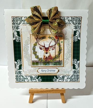 Christmas Vintage Stag Lace Filigree Topper 1 by Jackie Odonnell