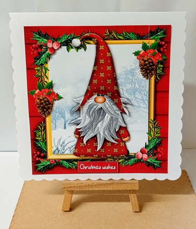 Gorgeous Festive Red Gnome 5 8x8 Mini Kit by Jackie Odonnell