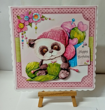 Pandas Love Knitting Mini Kit by Jackie Odonnell