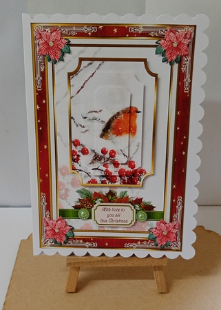 Christmas Snow Robin Decoupage Topper 1 by Jackie Odonnell
