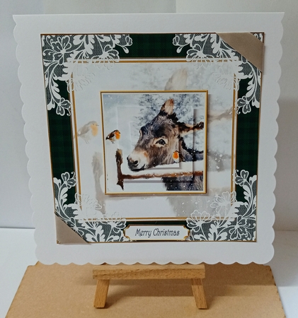 Christmas Vintage Donkey & Robins Lace Filigree Topper 2 by Jackie Odonnell