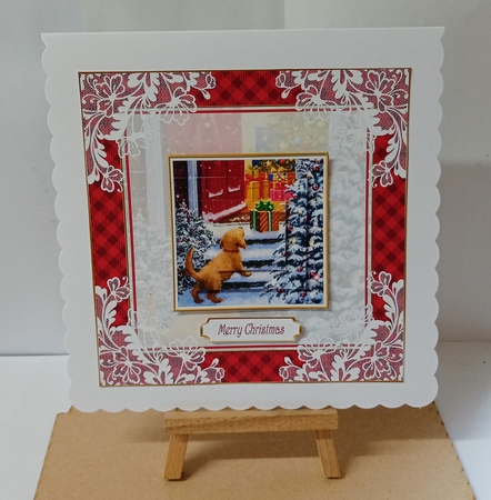 Christmas Presents Vintage Lace Filigree Topper 1 by Jackie Odonnell