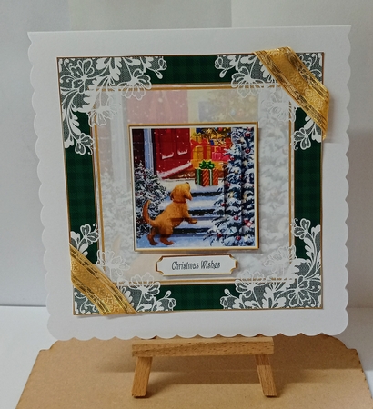 Christmas Presents Vintage Lace Filigree Topper 2 by Jackie Odonnell