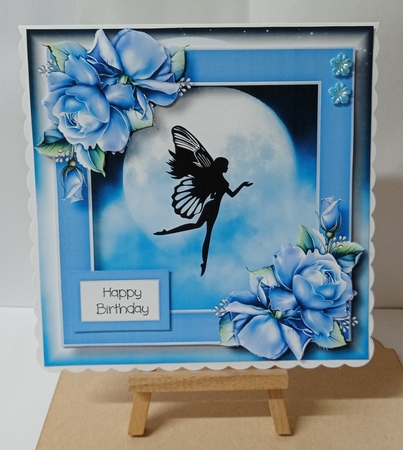 Beautiful Fairy Silhouette & Blue Roses by Jackie Odonnell