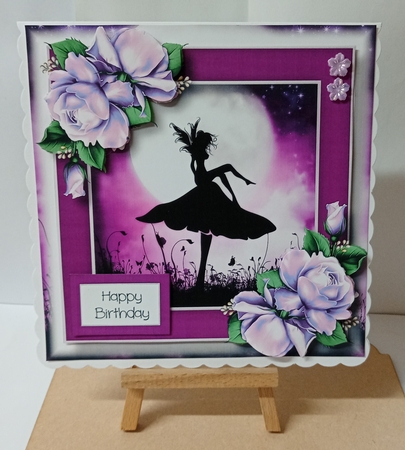 Beautiful Fairy Silhouette & Lilac Roses by Jackie Odonnell