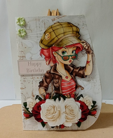 Rebel Girl Shaped card kit by Jackie Odonnell
