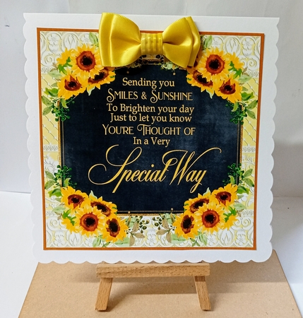 3 Sunflower sentiment card fronts/toppers by Jackie Odonnell