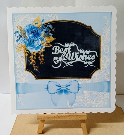 3 Blue rose chalkboard card fronts/toppers by Jackie Odonnell
