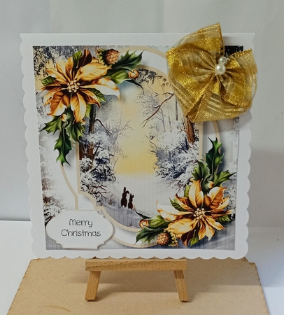 Double Mat - Rabbits In The Snow 8x8 by Jackie Odonnell