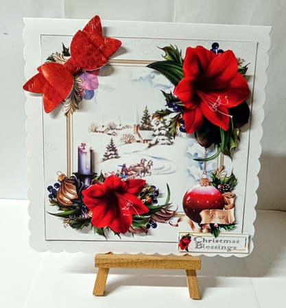 8x8 The Christmas candle with snowy village scene choice of two scenes mini kit by Jackie Odonnell