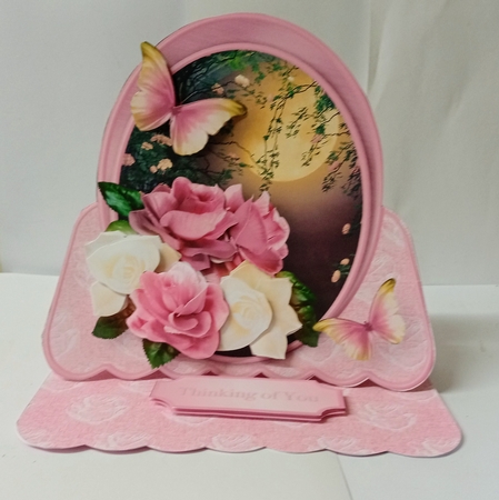 Moonlight and Roses - Shaped Easel Card Mini Kit by Jackie Odonnell