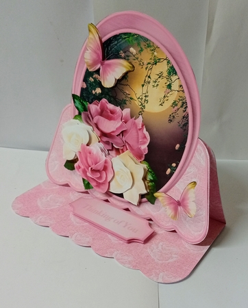 Moonlight and Roses - Shaped Easel Card Mini Kit by Jackie Odonnell