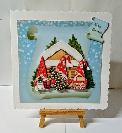 Christmas Scroll Cute Gnomes Mini Kit by Jackie Odonnell