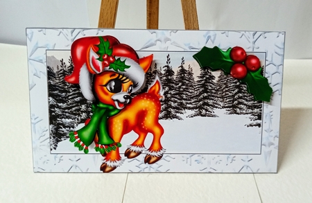 Winter Baby Reindeer Money Pocket by Jackie Odonnell