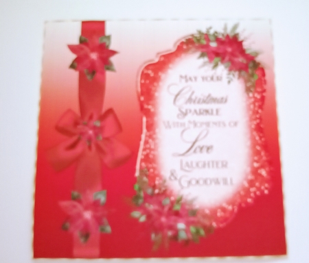 Red poinsettia Christmas verse insert 1 by Jackie Odonnell