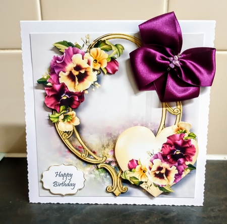 Hearts & Flowers On Golden Frame - Summer Blooms by Jackie Odonnell