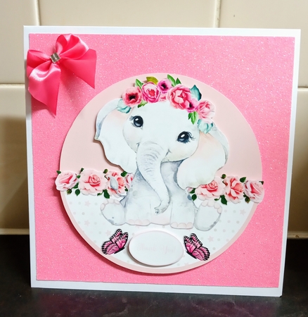 ROSE ELEPHANT ROCKER CARD by Jackie Odonnell