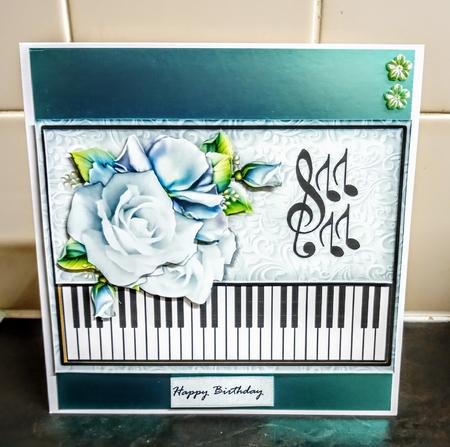 A5  Piano & Roses by Jackie Odonnell