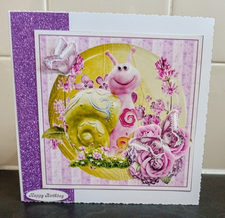 Spring Snall Topper with Flower Dcoupage  by Jackie Odonnell