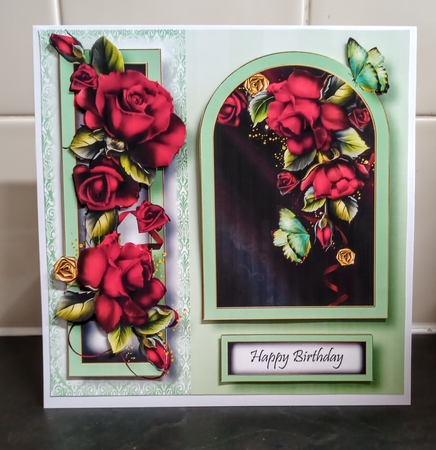 Floral Arched Frame - Red Roses by Jackie Odonnell