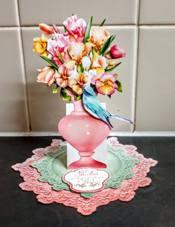 Iris Bouquet Easel Vase Card Kit by Jackie Odonnell