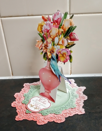 Iris Bouquet Easel Vase Card Kit by Jackie Odonnell