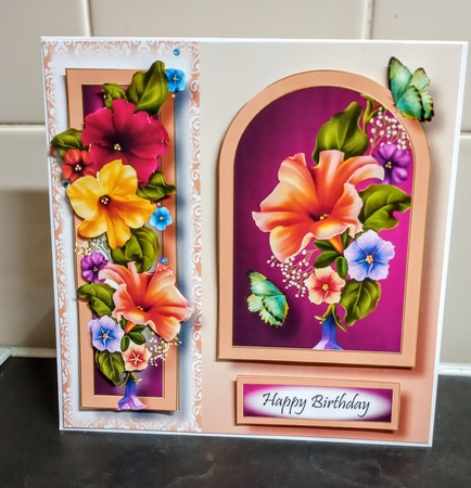 Floral Arched Frame - Petunias by Jackie Odonnell