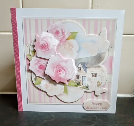 Rosy Cottage - Decoupage Card Mini Kit by Jackie Odonnell