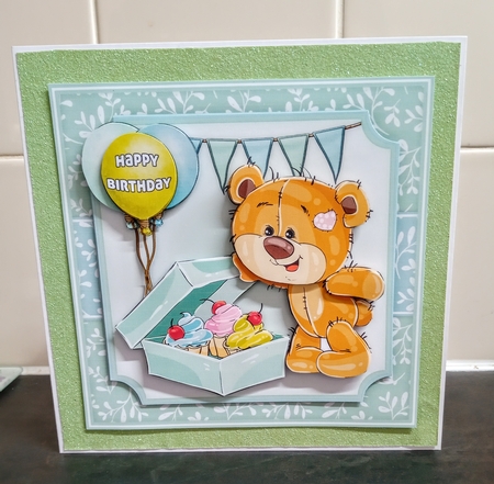 Cute Teddy with Cakes Mini Kit by Jackie Odonnell