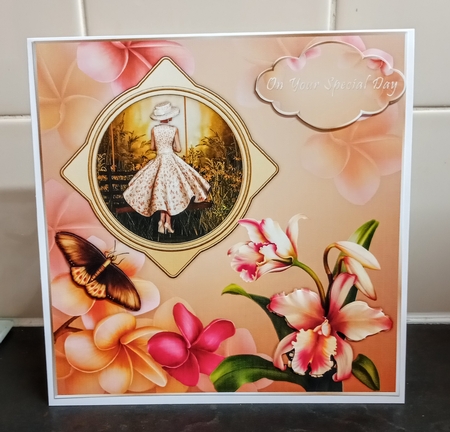 Beautiful Orchid Square Card Front by Jackie Odonnell