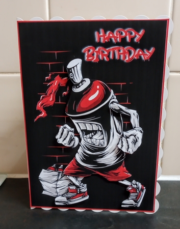Graffiti birthday Card Front by Jackie Odonnell