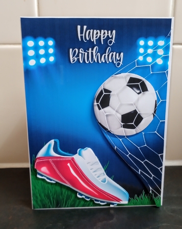 Football Birthday Card Front by Jackie Odonnell